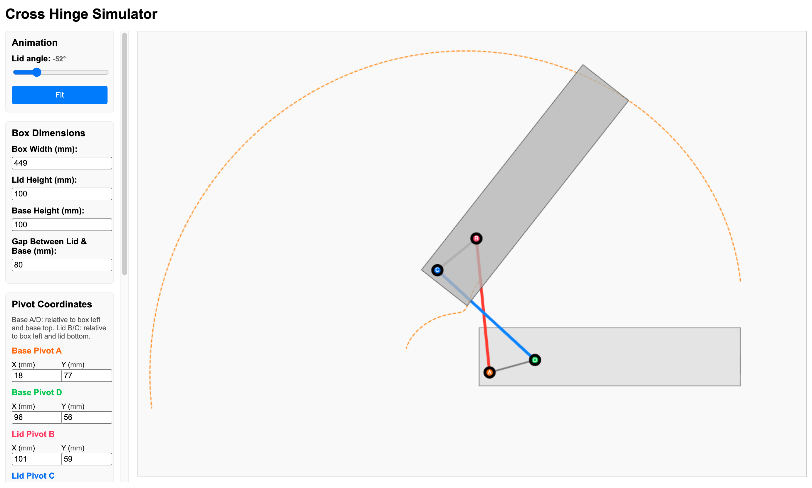 Crossed Hinges Simulator screenshot